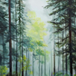 Serene Forest in Blue and Green Decoupage Artwork