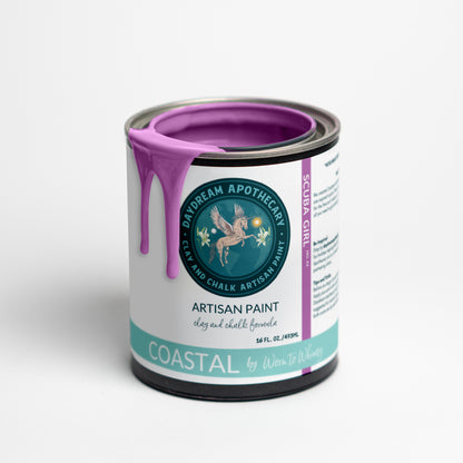 Coastal - Violet  Purple Scuba Girl Clay and Chalk Paint