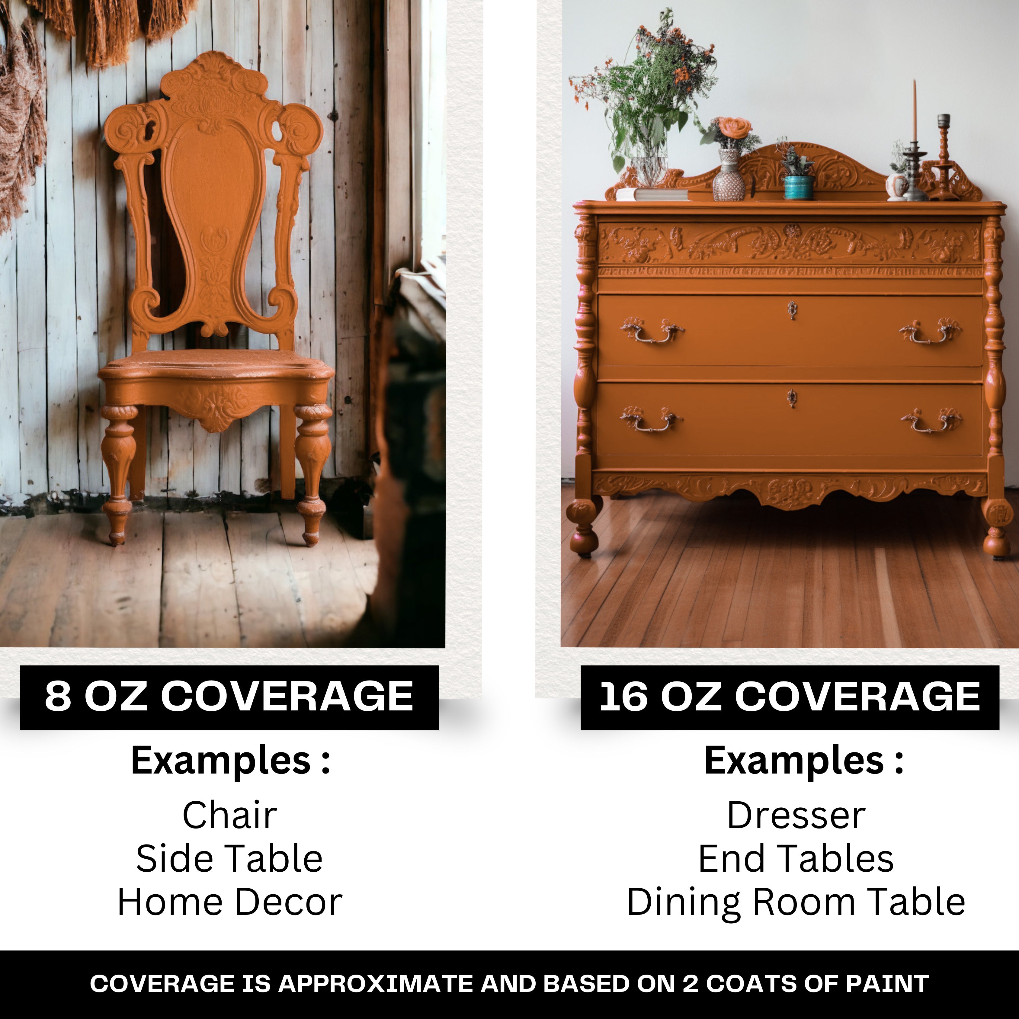 Burnt Orange & Copper Brown Furniture Paints: Old World Chalk