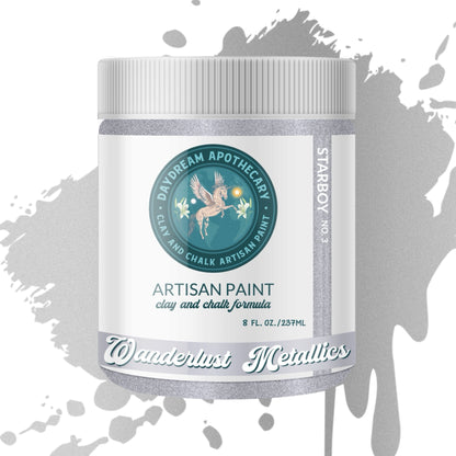 Artisan paint jar with Day Dream Apothecary logo on a white background