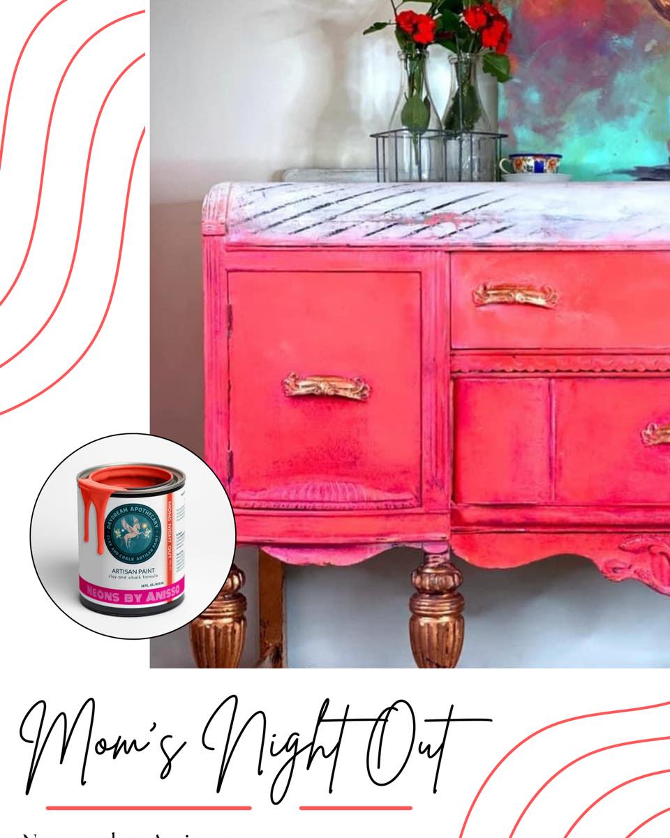 Neon Red Chalk Paint Moms Night Out that Glows in the Dark